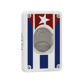 Elie blue CIGAR CUTTER - DOUBLE BLADE CUBAN FLAG